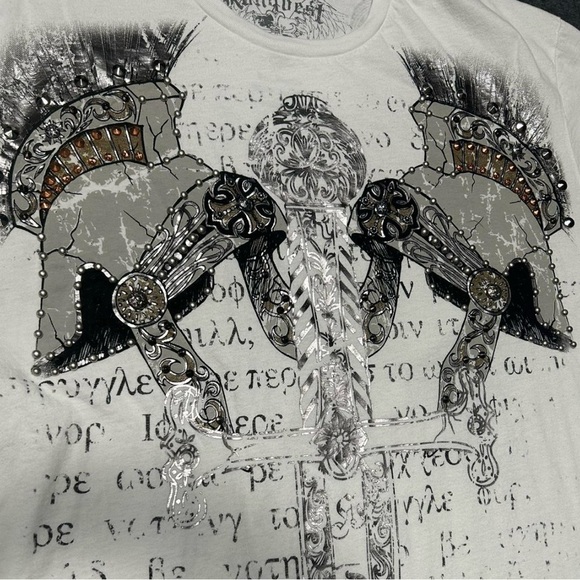 Konquest Platinum Studded Gladiator Graphic Tee - Picture 2 of 6